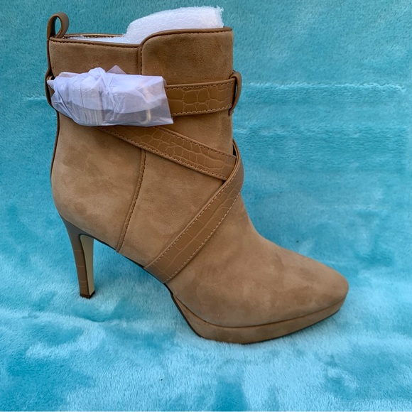 White House Black Market Shoes - ⭐️SOLD⭐️White House Black Market Croco Suede Boot | 6 M | Toasted Coconut NEW!!